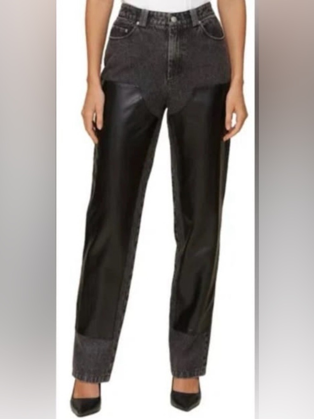 Avec Les Filles Black faux Paneled Jeans size 27